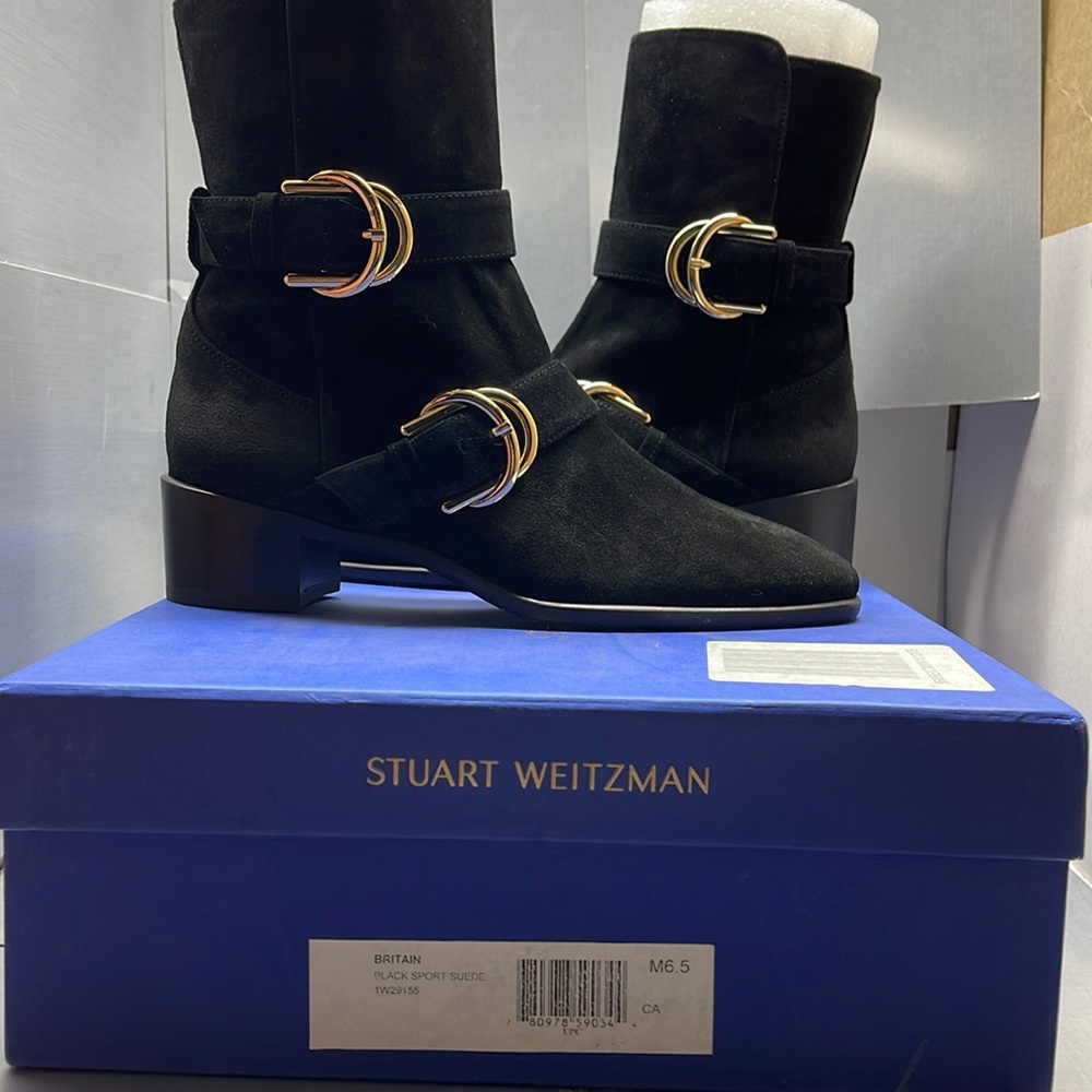 Floor Sample Stuart Weitzman Britain Boot Sb13 Bl… - image 1